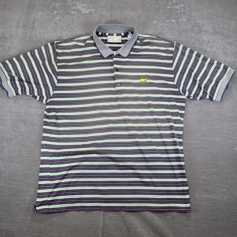 MastersAugusta Golf Shop Slazenger Polo Shirt Mens XL Striped Short Sleeve‎